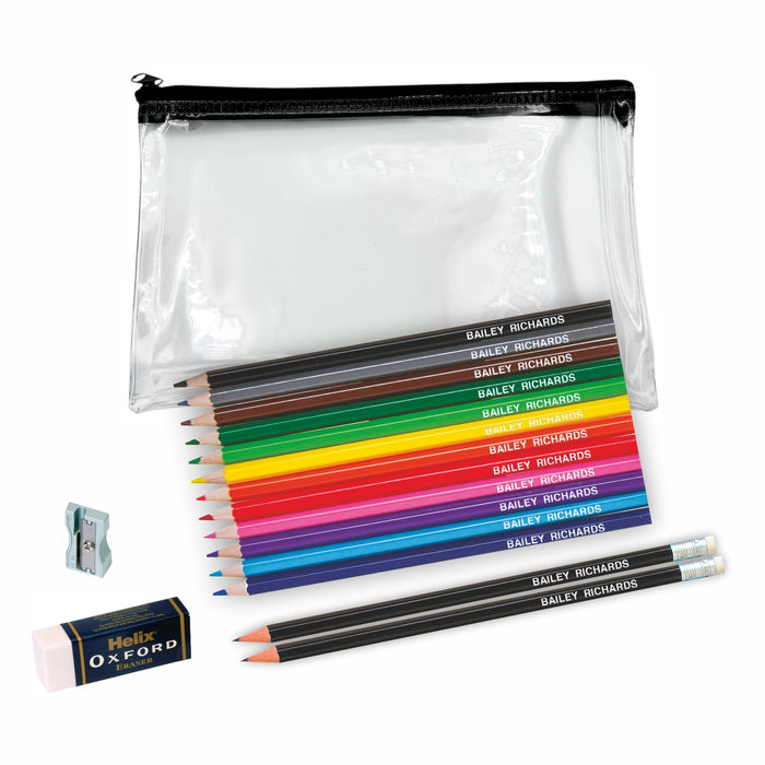 Colouring Pencils and 2 HB in Exam Pencil Case