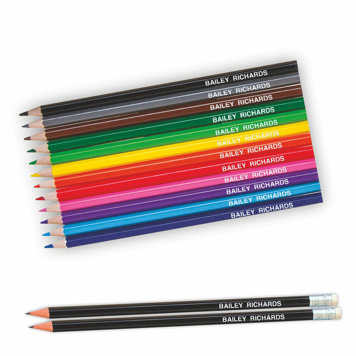 Personalised Colouring Pencils in Clear Exam Pencil Case