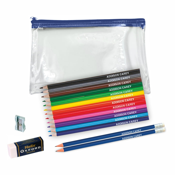 Colouring Pencils and 2 HB in Exam Pencil Case