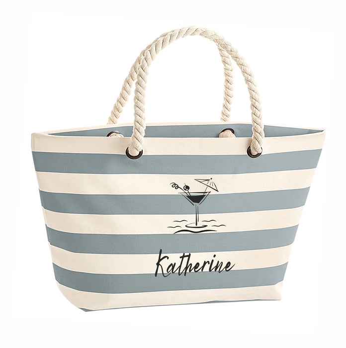 Nautical Striped Beach Bag