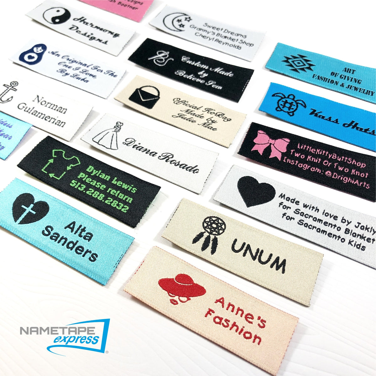 Premier Custom Woven Garment Labels — Nametape Express